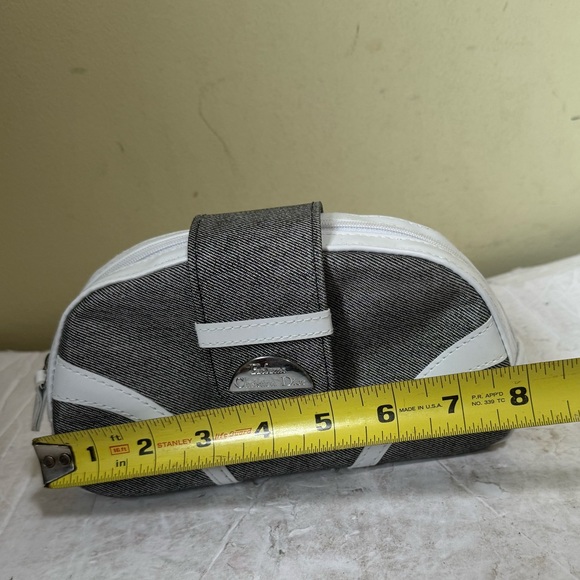 Dior Beauty NEW Canvas Faux Leather Clutch Cosmetic Makeup Bag Logo Zip Parfum - Picture 12 of 15